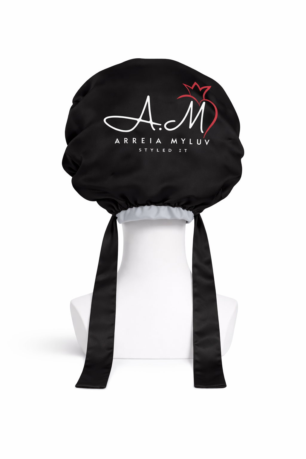 Black Satin Bonnet
